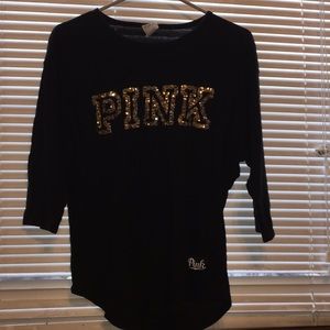 Pink! Black and gold shirt